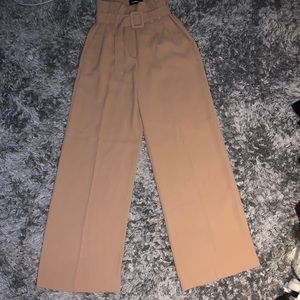 Caramel Belted Super Highwaisted Wide Leg Pants